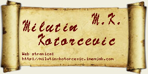 Milutin Kotorčević vizit kartica